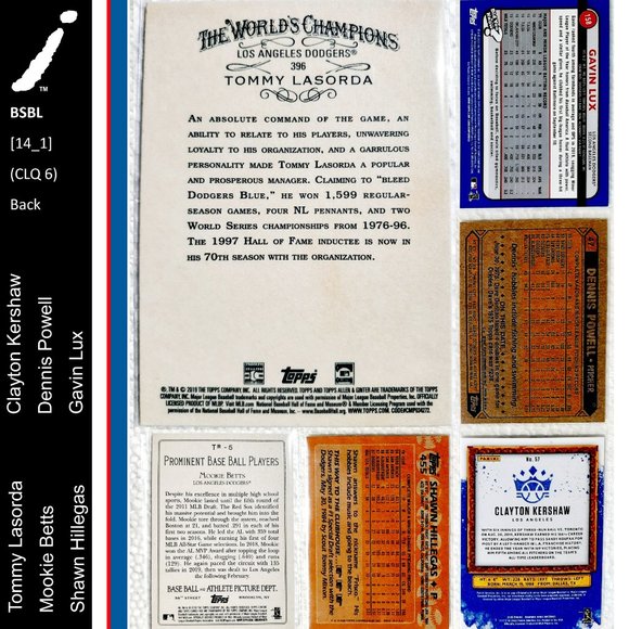 Los Angeles Dodgers 6 Card Lot - BSBL [14_1] - Picture 2 of 14